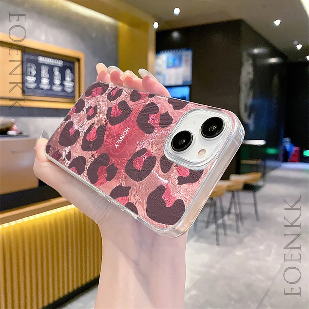 Индивидуальный чехол для телефона с леопардовым принтом iPhone 16 12 15 11 14 13Pro Max XS X XR 7 8