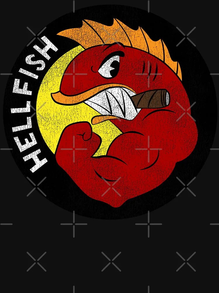 (Flying) Hellfish - The прокол of the Flying Hellfish-незаменимая футболка в состаренном стиле
