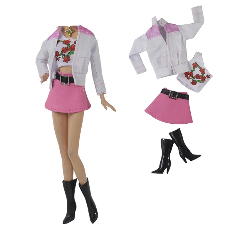 

4 шт./комплект, куртка + жилет + юбка + ботинки