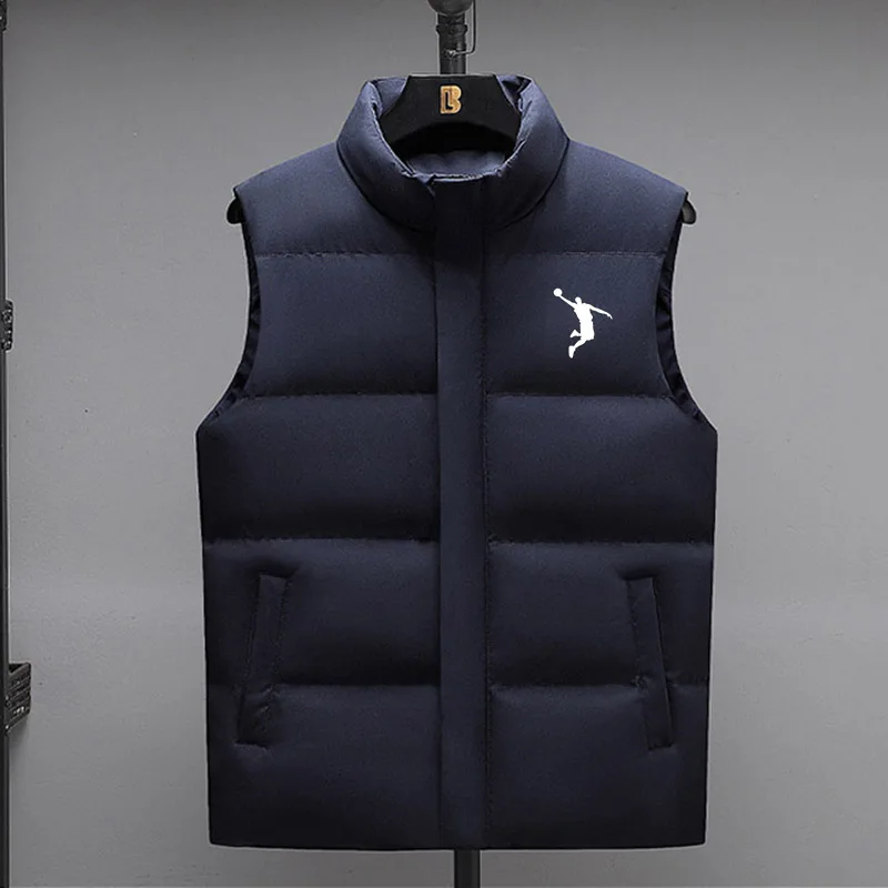 Men's Sleeveless Vest Jacket Fashion Men's Autumn Winter Warm Soft Vest Casual Jacket Men's Cotton Men's Thickened Vest 8XL