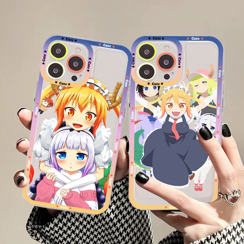 

Dragon Maid Anime Phone Case For iPhone 14 13 12 11 Pro Max Mini X Xs XR 6 7 8 Plus SE 2020 Transparent Case