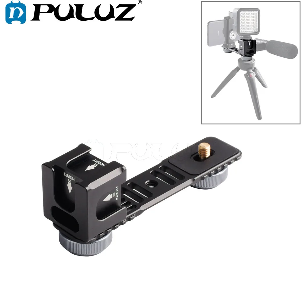 

PULUZ Cold Hot Shoe Mount Adapter Microphone Flashlight Extension Bracket For DJI OSMO Mobile 2/ZhiyunSmooth4 Gimbal Accessories