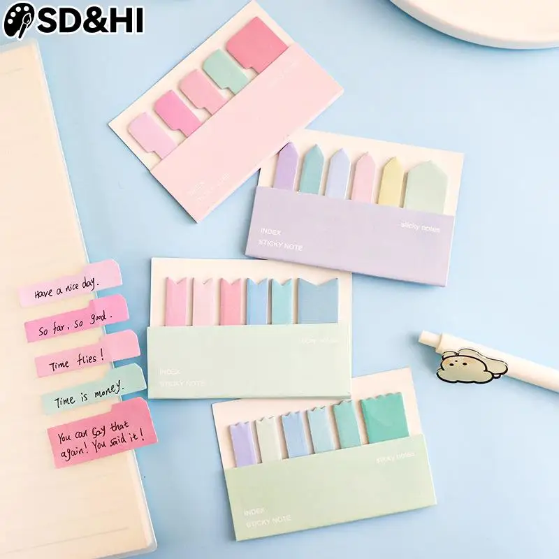 

120 Pages/set Morandi Gradient Color Index Memo Pad Sticky Notes To Do List Planner Sticker Stationery Supplies Decor Gift