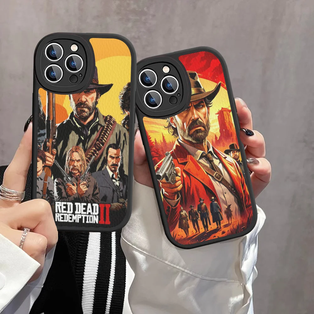 Чехол для телефона Red Dead Game R-Redemption 2 жесткий кожаный чехол iPhone 16 15 14 13 12 Mini 11 Pro Max Xs X