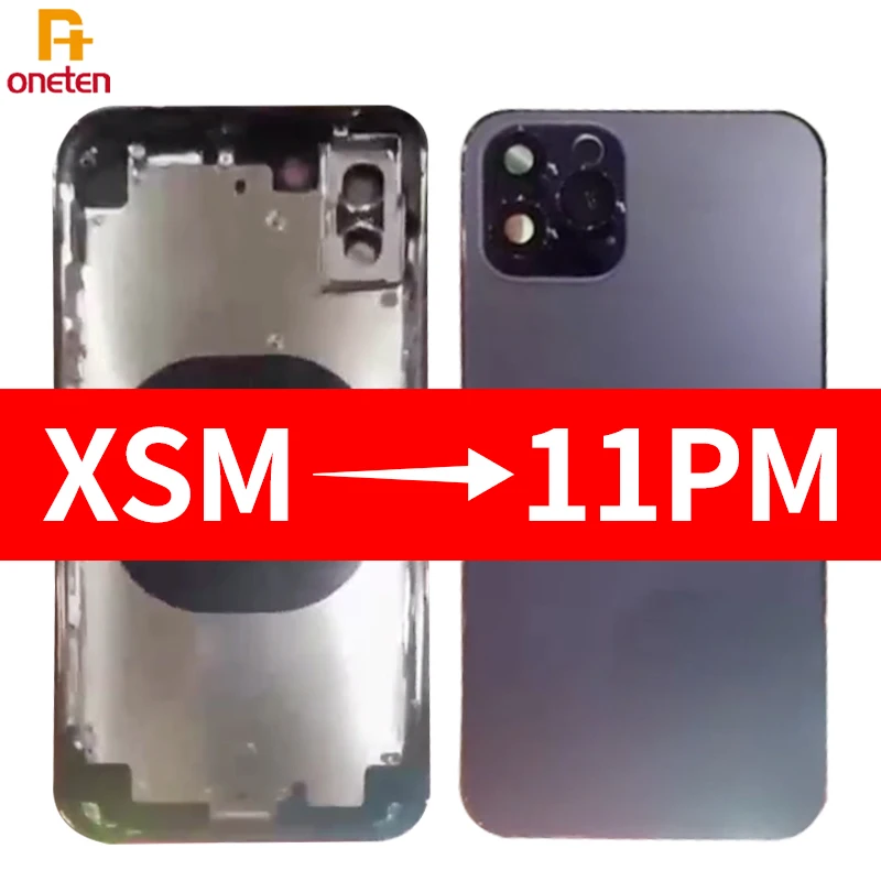 

1pcs For DIY XSM to 11PM Rear Housing Assembly For iPhone XSM Like 11PM Change Back Battery Cover Housing