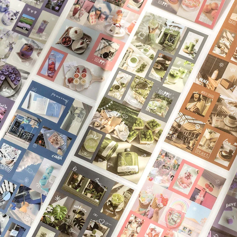 

2pcs Ins City Landscape Coffee Plant Stickers Coffee Meets Vanilla Series Doodle Stamp Decorative Sticker for Scrapbook Journal