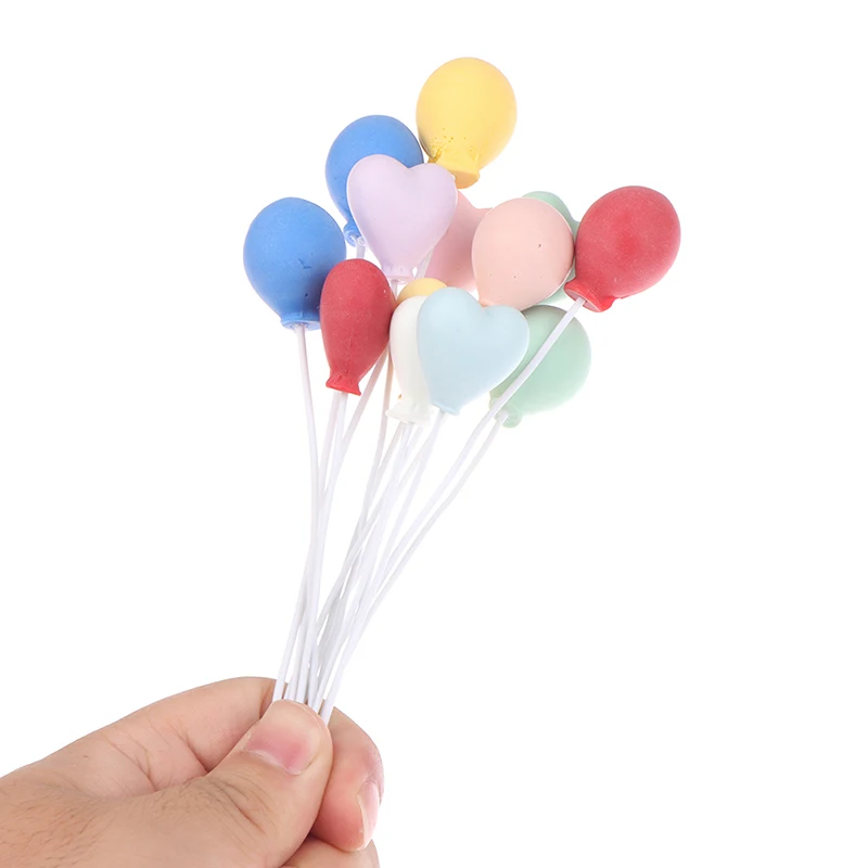 

6Pcs/set Colorful Heart Shape Spherical Love Balloons Dollhouse Miniature Colorful Balloons Doll House DIY Scene Ornaments Toy
