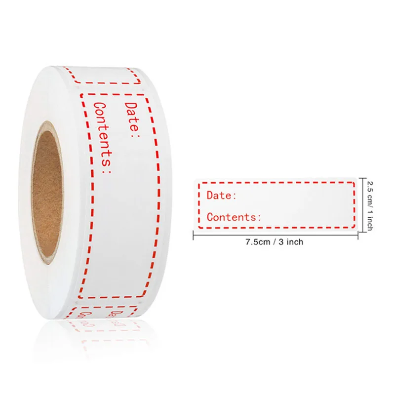 

150PCS/ROLL Kitchen Date Roll Paper Label Waterproof Food Storage Stickers Removable Storage Sticker Freezer Labels 75*25mm