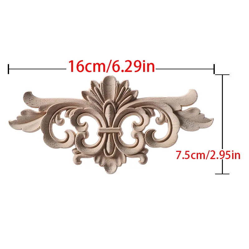 

1 шт. китайская резьба, аппликации из цельного дерева для мебели, шкафа, неокрашенные деревянные молдинги, наклейка, винтажный Декор для дома, декоративные