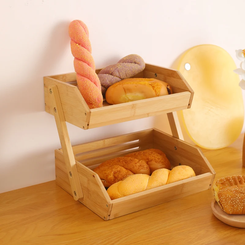 Настольная корзина для хранения Nanzhu Двухуровневая кухонная полка специй фруктов