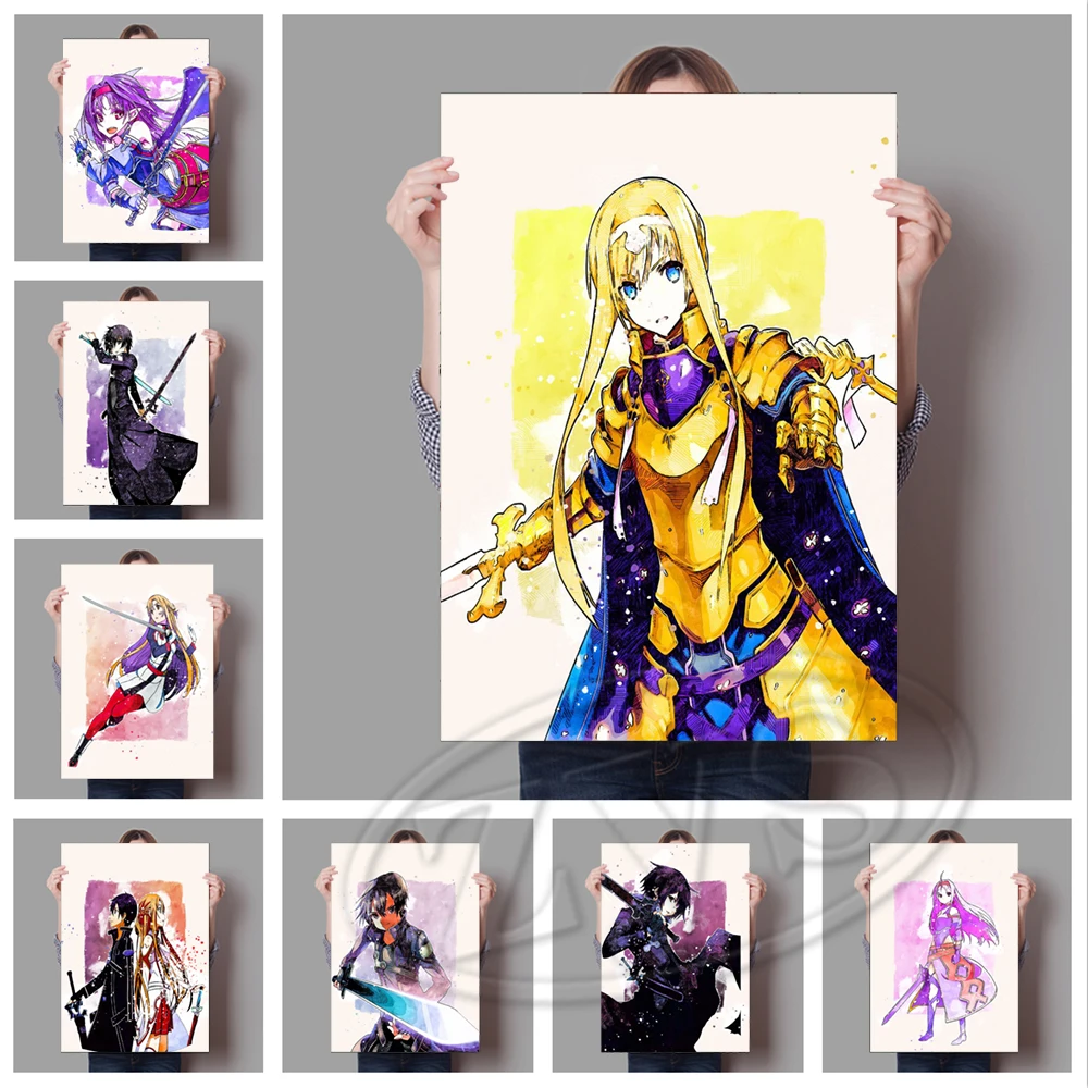 

Sword Art Online картины на холсте классическое настенное искусство домашний декор плакат HD печать модульные картины для гостиной рождественские ...