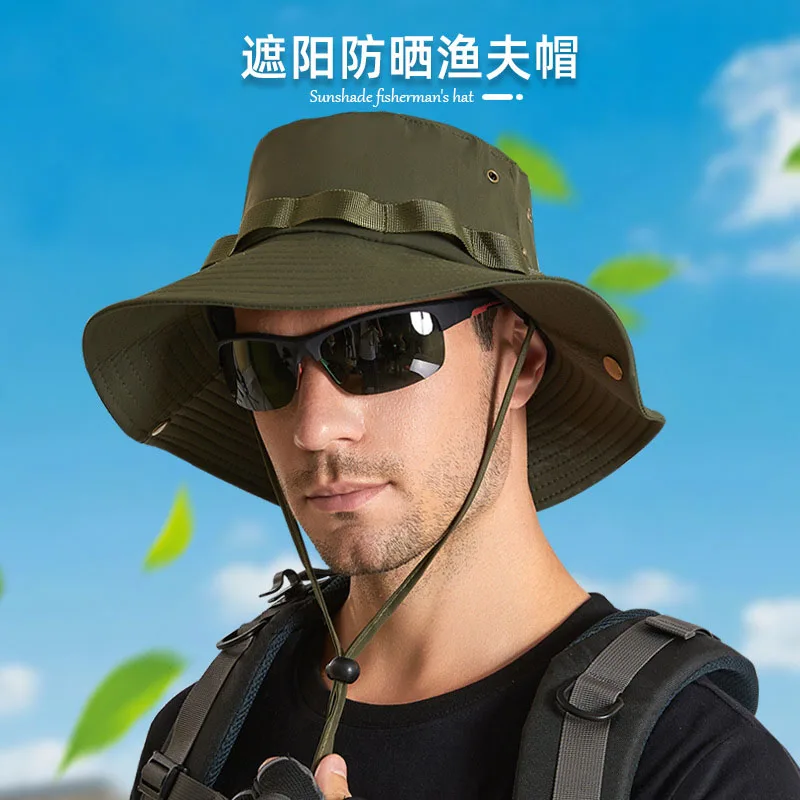 

55-60cmCap circumference New Man Sun Hat Summer Outdoor Sports Big Eaves Breathable Sunscreen Fisherman Fishing Hat