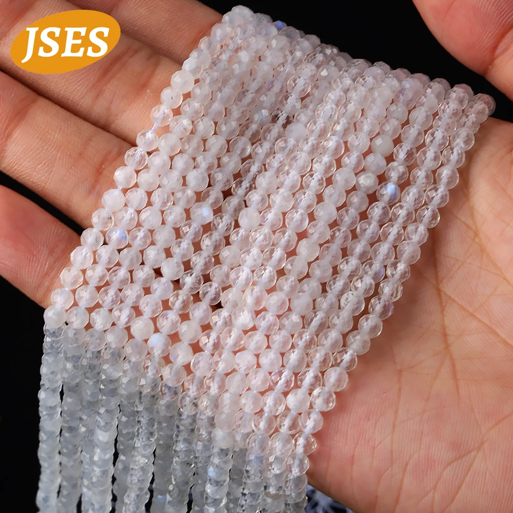 Натуральный лунный камень без черного пятна граненые бусины для изготовления