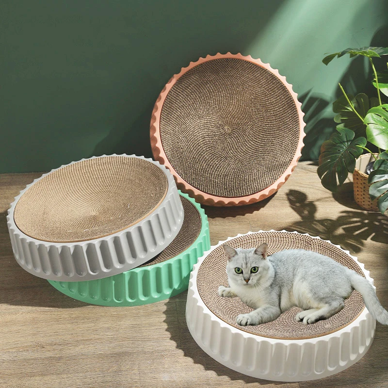 

Round Cat Scratcher Pad Cats Scratching Board Grinding Claws Cardboard Corrugated Paper Kitten Scrapers Pet Furniture Supplies