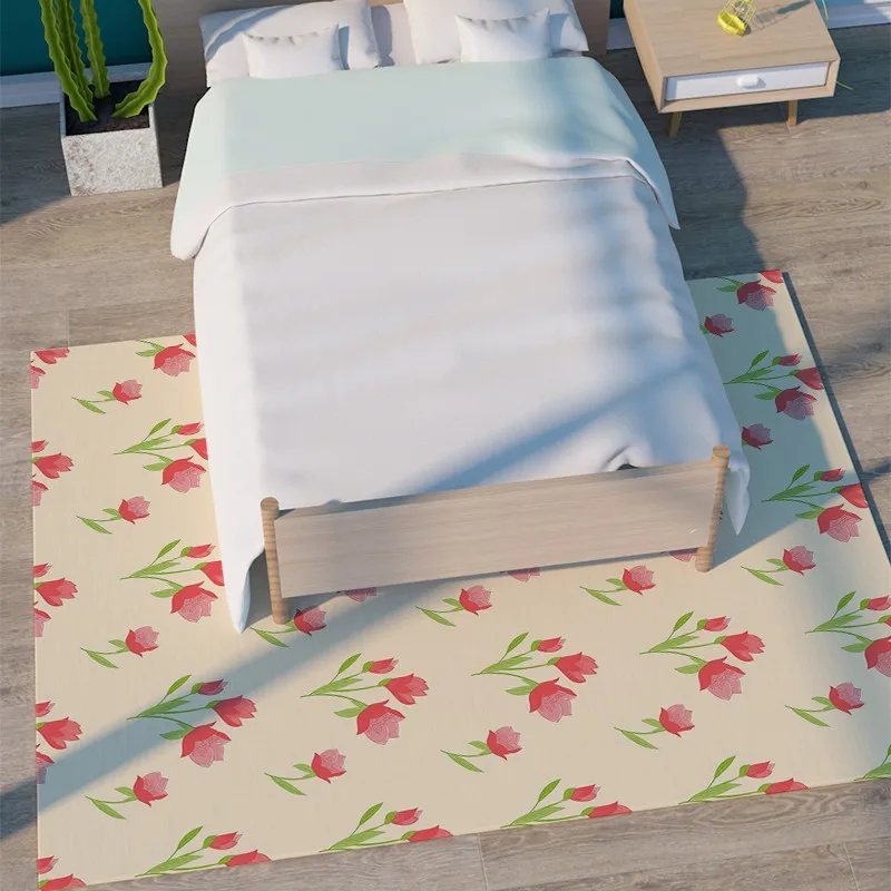 Бархатный короткий флисовый ковер Reese для гостиной прикроватный коврик в