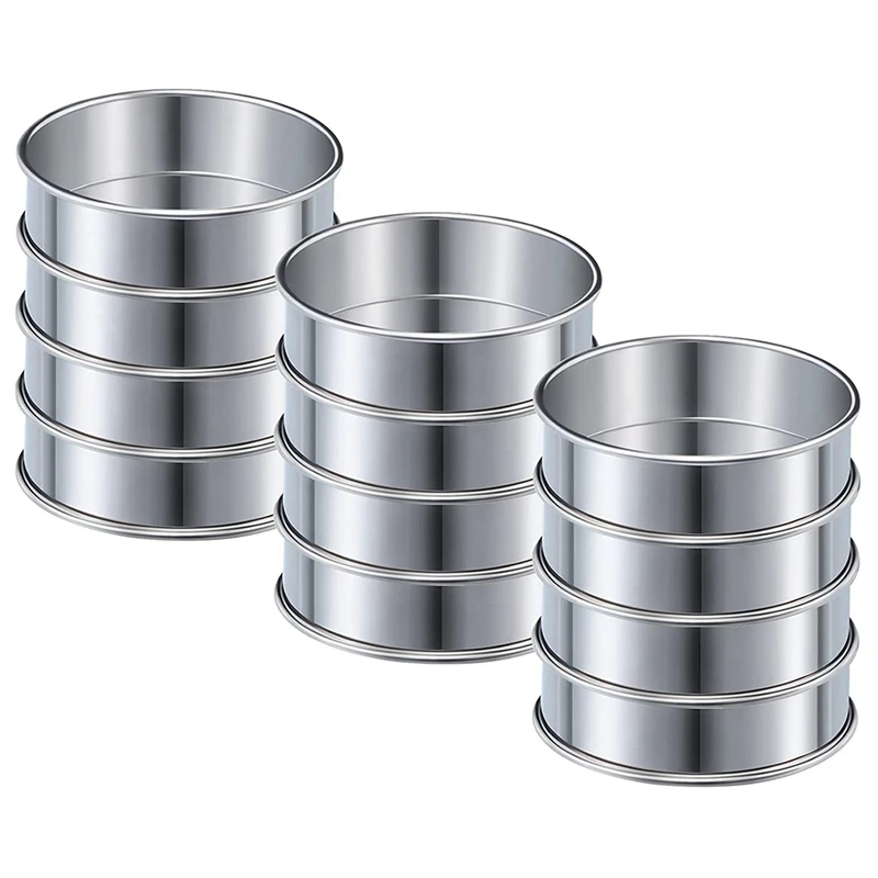 

12 шт., кольца для маффинов, кольца для маффинов из нержавеющей стали