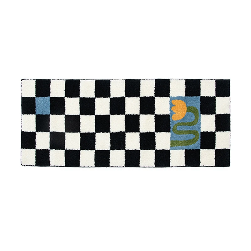 

Bedside Long Carpet Floral Pattern Carpets Non-Slip Living Room Floor Mat Stripe Area Rugs Bedroom Soft Mats