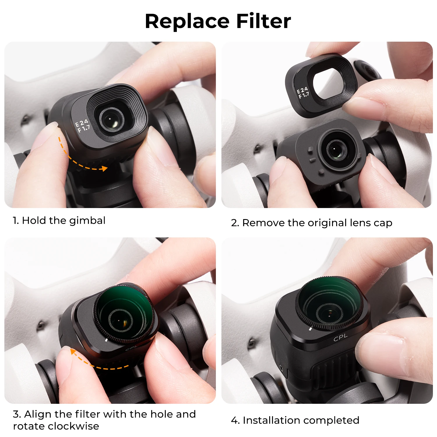 Водонепроницаемые многослойные покрытия K&ampF Concept для DJI Mini 4 Pro Drone Lens Filter UV CPL ND8 ND16