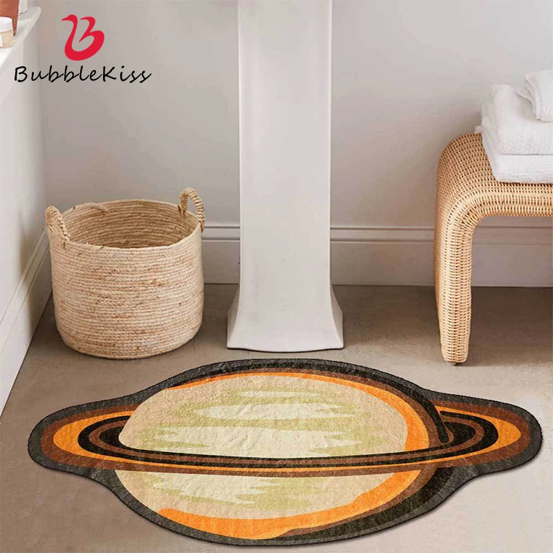 

Bubble Kiss Nordic Style Irregular Planet Carpet Living Room Decoration Home 3D Orange Jupiter Bedroom Rug Thick Bedside Mats