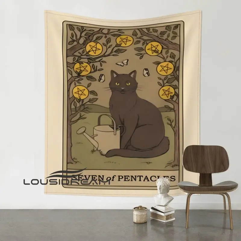 

Cute Cat Tapestry Wall Hanging Bedroom Decor Blanket Hippie Background Fabric Painting Gobelin Tapiz Decorative Mural Decoration