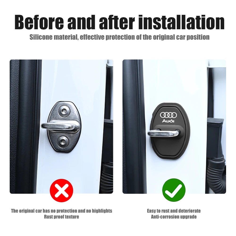 Стайлинг автомобиля 3D крышка замка двери защитная декоративная наклейка для Audi