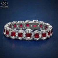 wuiha real 925 sterling silver fancy cut ruby emerald gemstone synthetic moissanite charm bracelets for women gift drop shipping