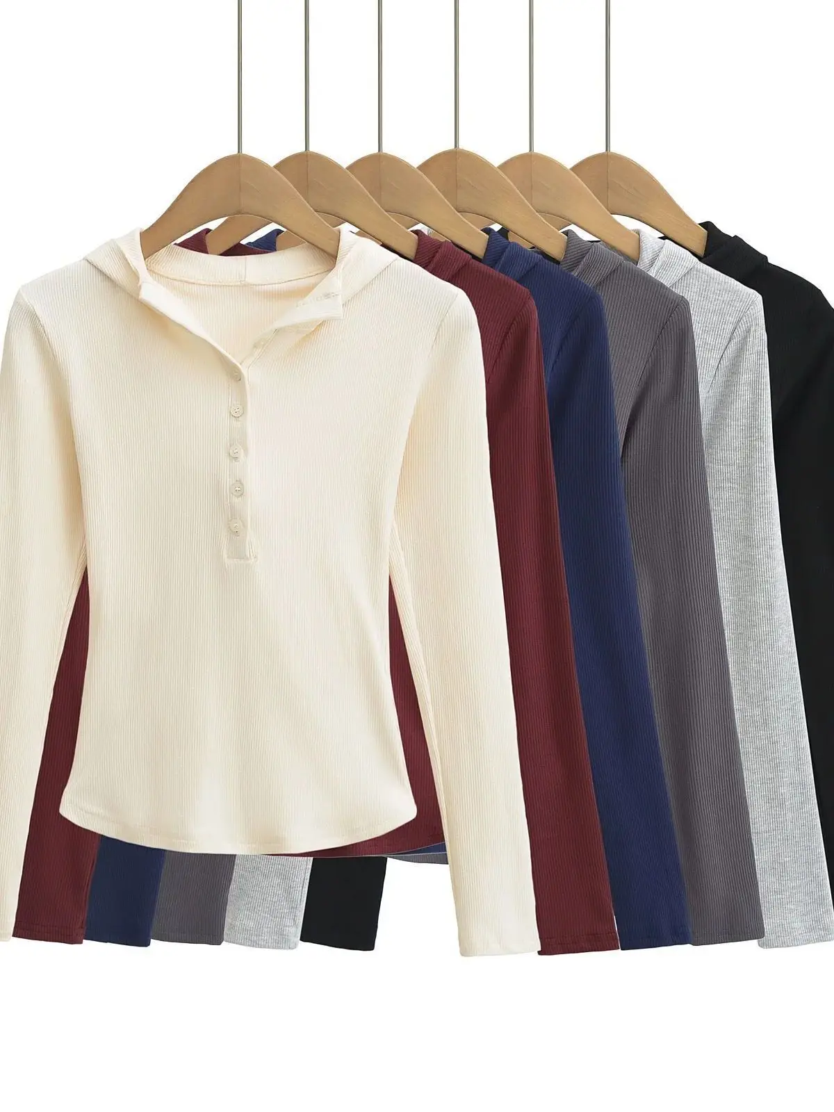 Новинка 2024 осенне-зимний однобортный пуловер с капюшоном и длинными рукавами