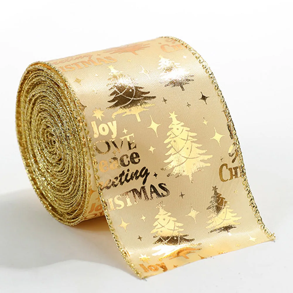 

5PCS 2m Christmas Ribbon For Crafts Bow Handmade Gift Wrapping Christmas Wedding Decorative Packing Gift Ribbon