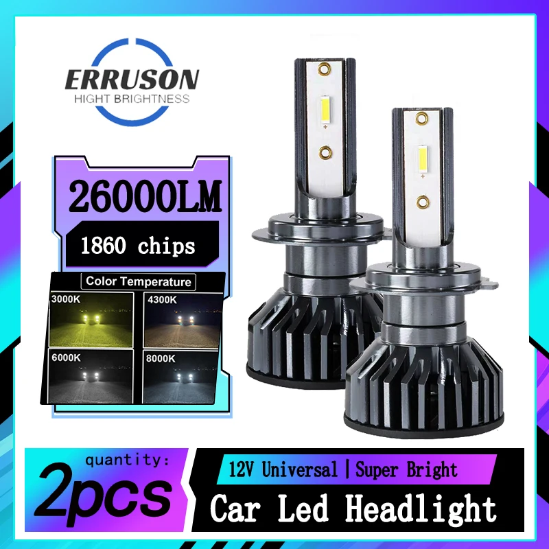 H4 H7 Противотуманные фары 26000LM CSP 1860 Чип H1 H3 H11 HB3 HB4 9005 9012 6000K 4000K 8000K Автомобильные