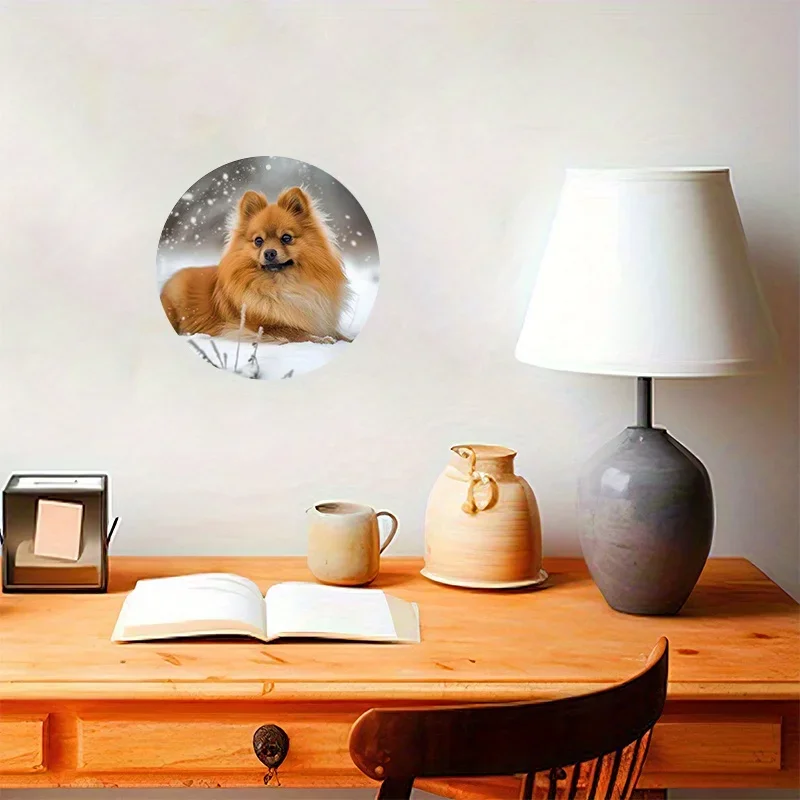 Винтажная алюминиевая металлическая жетон для собаки круглый венок