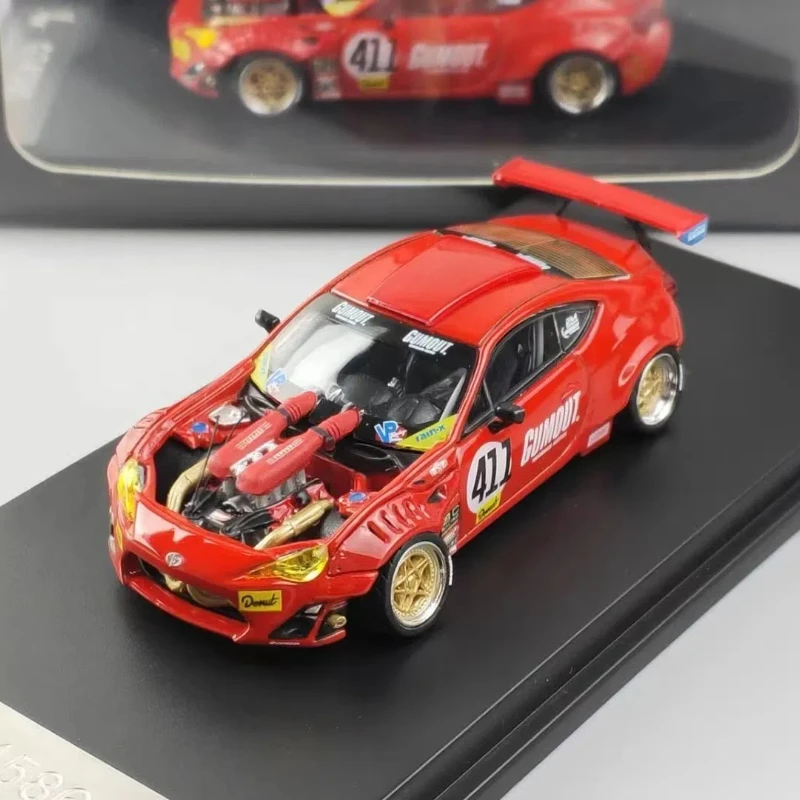 GUMOUT 86 подтяжка лица 458 4586GT HKM 1/64 модель автомобиля из сплава Sakura Blue DCM