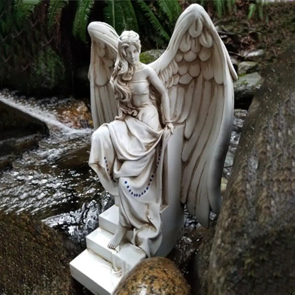 

Скульптура Ангела в лестнице из смолы для украшения комнаты ручная работа