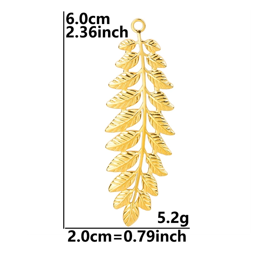 3pcs/Lot Leaves Shape Charms For Jewelry Bracelet Necklaces Making Stainless Steel Pendants Metal Materials Accessories Handmade