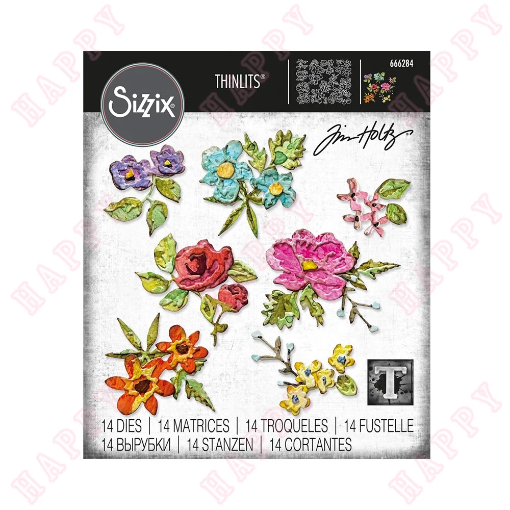 

Metal Cutting Dies Brushstroke Flowers Mini DIY Scrapbook Envelope Diary Photo Album Paper Card Decorative Craft Embossing Mould