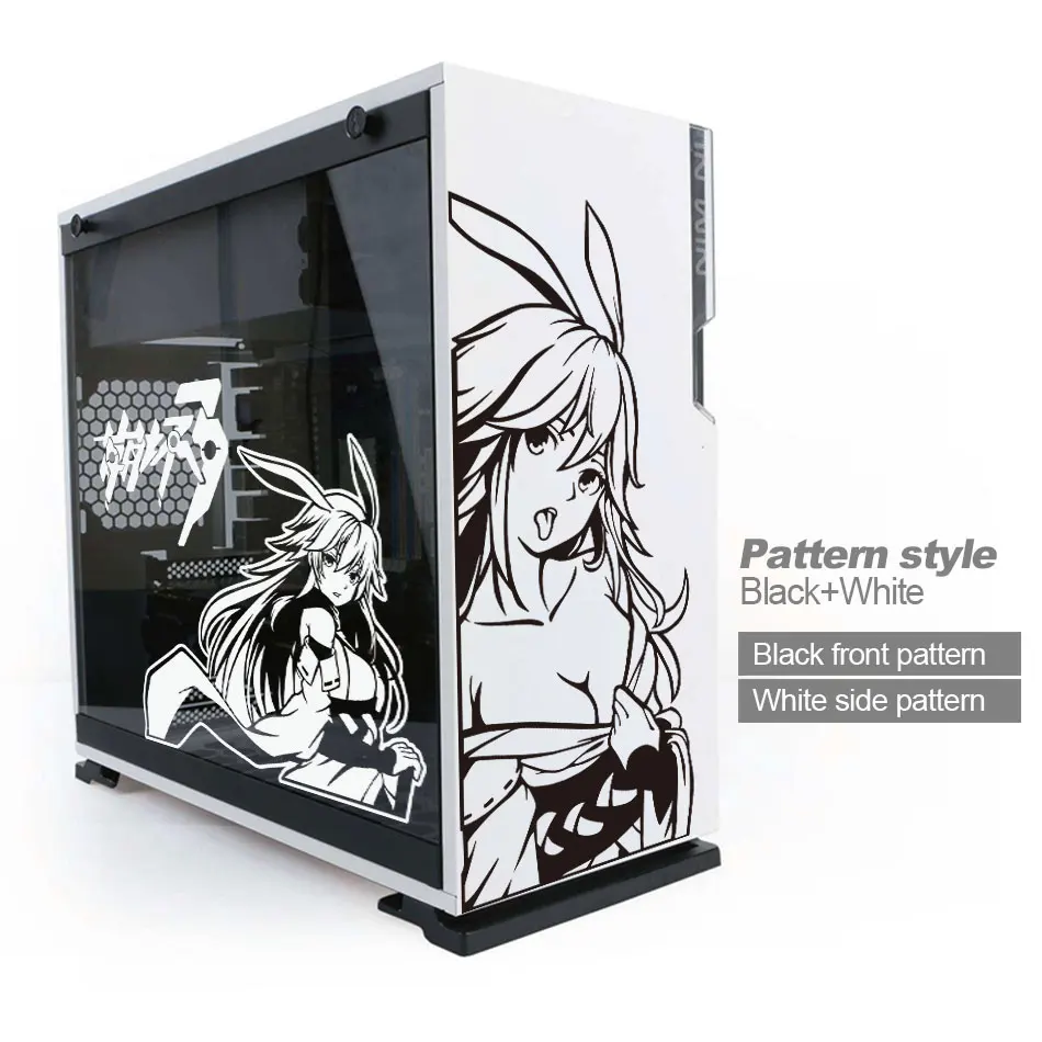 

Honkai Impact Game Stickers for PC Case,Cartoon Decor Decals for ATX Mid Tower Computer Skin,Waterproof Graffiti Decal