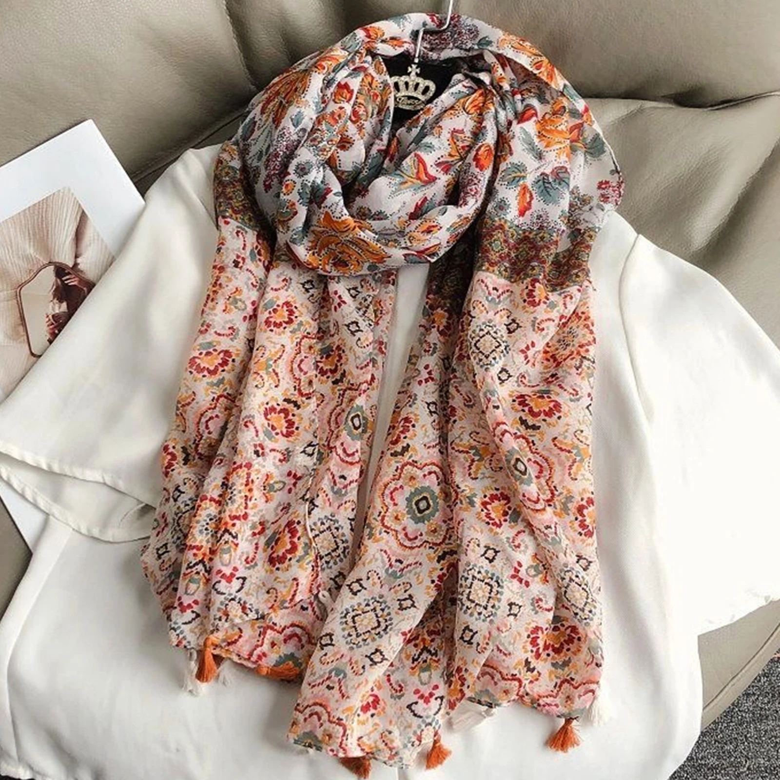 Мусульманский платок Four Seasons новинка 180*85 см теплая бандана модный стиль шали с