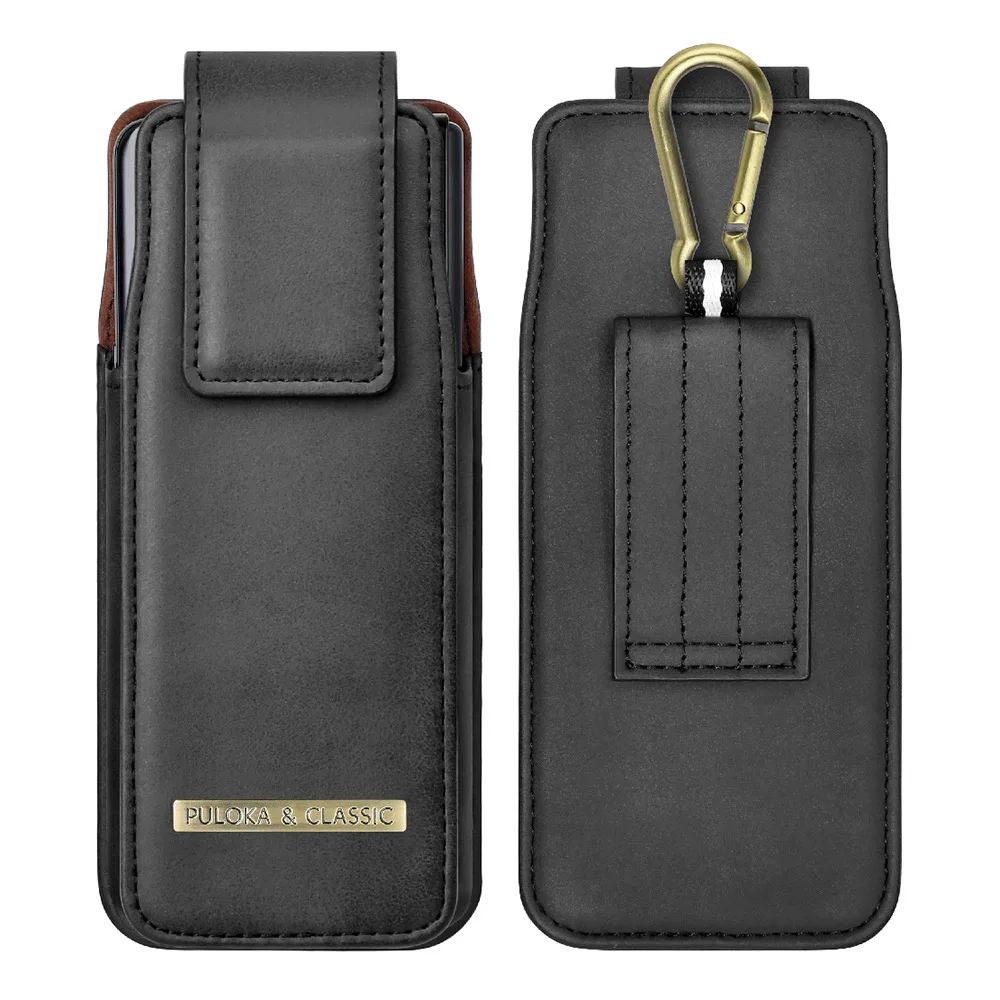 

For Samsung Galaxy Z Fold 3 2 1 5G Pouch Belt Clip Leather Case Flip Cover For Galaxy Z Fold3 Waist Bag Leather Phone Case Brand