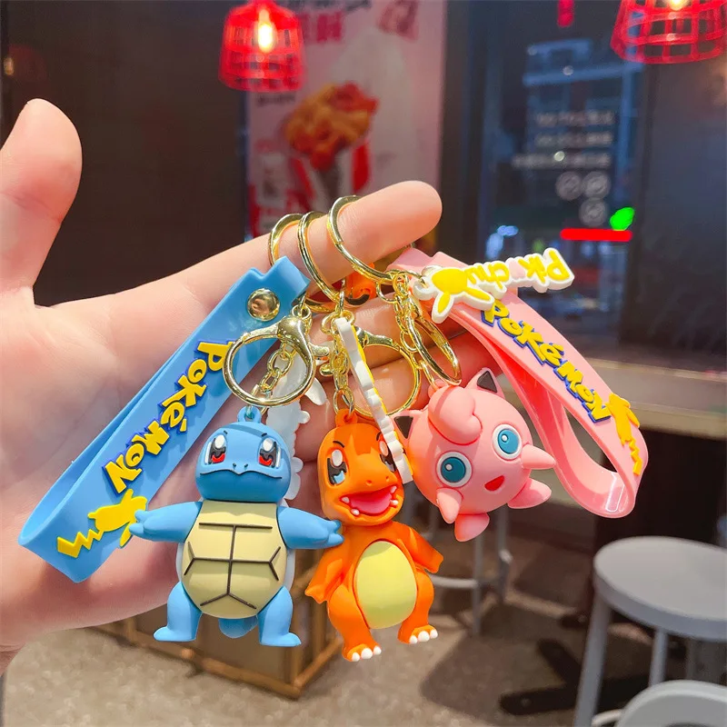 

Kawaii Pokemon Anime Pikachu Keychain Psyduck Cute Cartoon Bulbasaur Charmander Girly Heart Bag Pendant Toy for Girls