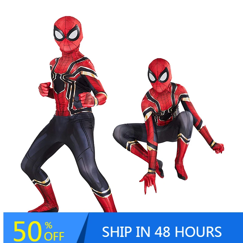 

Spiderbaby Cosplay Costume Amazing Spidermans Bodysuit Halloween Costume Peter Parker Zentai Superhero Jumpsuits For Kids Adult