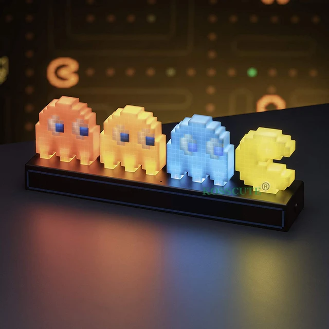2021 Pac Man Game LED USB 3D Night Light Gaming Room Decor Desk Music Illusion Lamp Baby Sleeping Light For Holiday Gift 4