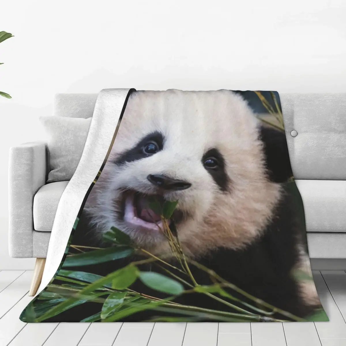

Одеяло в виде панды Fu Bao, зимнее теплое фланелевое одеяло с защитой от пиллинга для спальни, путешествий, кемпинга