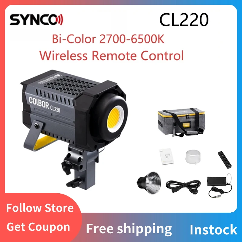 Synco COLBOR CL220 200W 2700-6500K двухцветное освещение для фотосъемки COB видео светильник APP