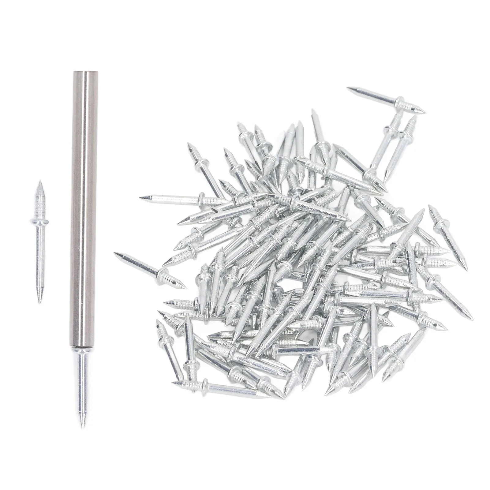 

101pcs Double Headed Mud Nail For Seamless Wood Paneling Non-marking Nails Cement Nails Double-headed Nails Skirting Line Wood