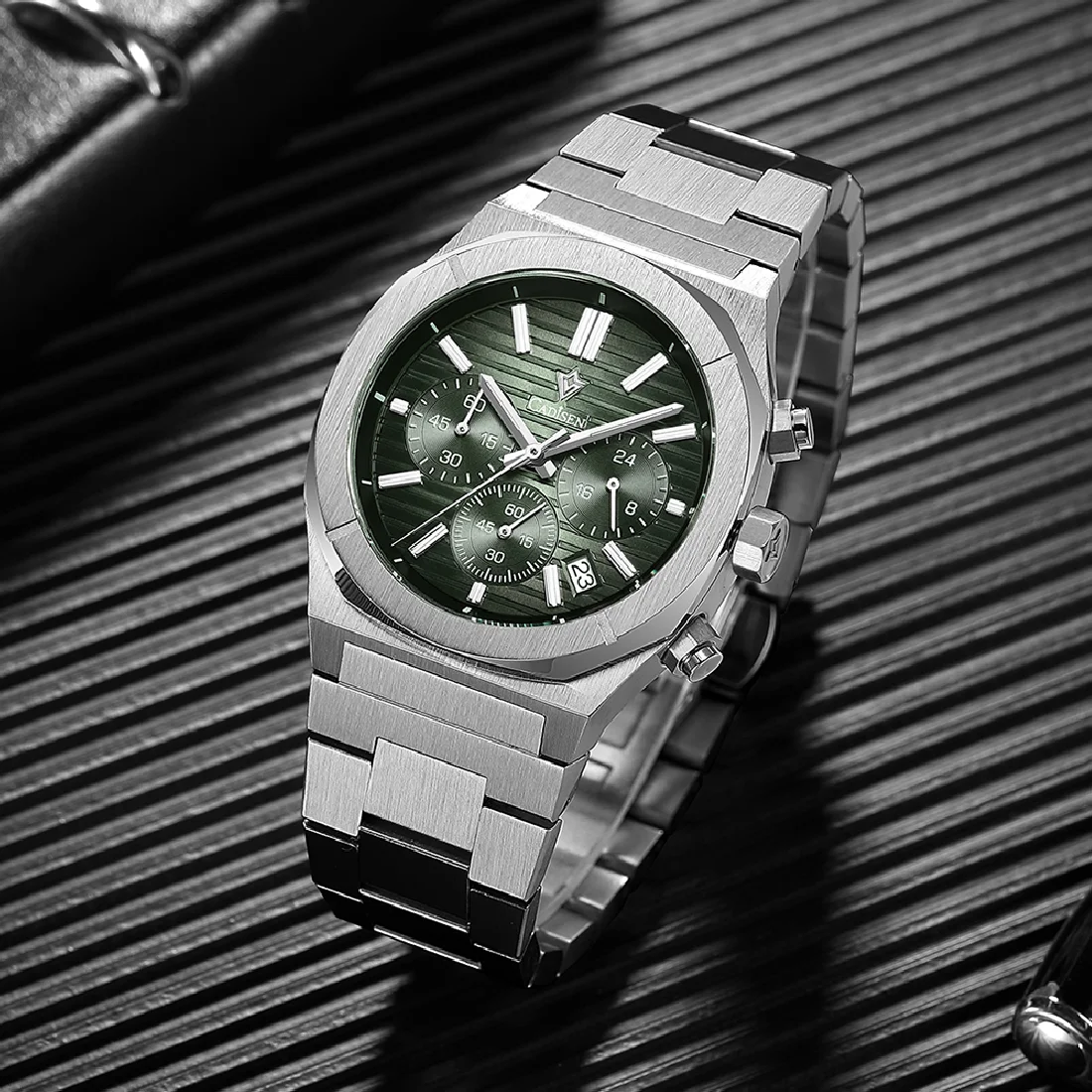 

Часы мужские кварцевые с хронографом, из нержавеющей стали