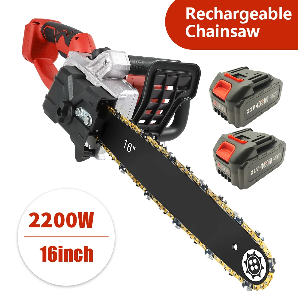 

HY7038B 2200W Electric Saw Chainsaw Wood Cutters Bracket Brushless Motor Lithium Ion Makita 18v Battery Chain Saw Power Tool