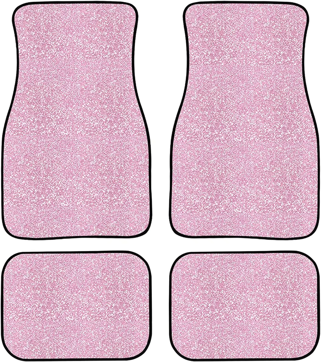 

Pink Bling Print Fashion Car Floor Mats for Auto Van Truck SUV, 4 Pieces Universal Fit Front & Rear Vehicle Floor Pads