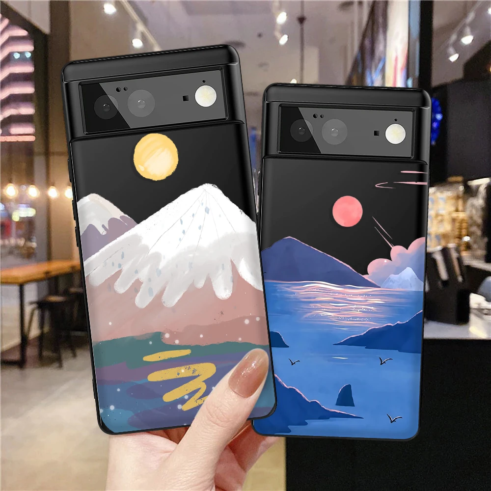 

Mountain Scenery Phone Case for Google Pixel 7Pro 7 6a 6 6Pro 5 5a 5G 4XL 4 2 3XL 2XL 3 3a 3aXL 4a Luxury Soft TPU Cover Capinha