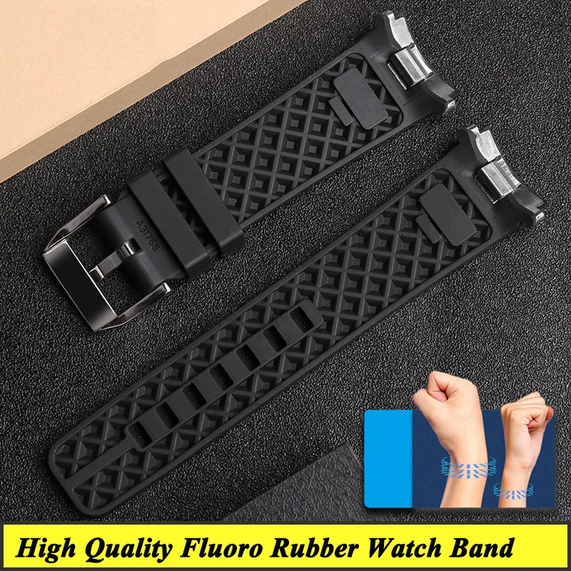 Quick Release Fluoro Rubber Watch Band  For IWC Aquatimer Series IW356802 IW376705 Soft Silicone Watch Strap 23MM Bracelet
