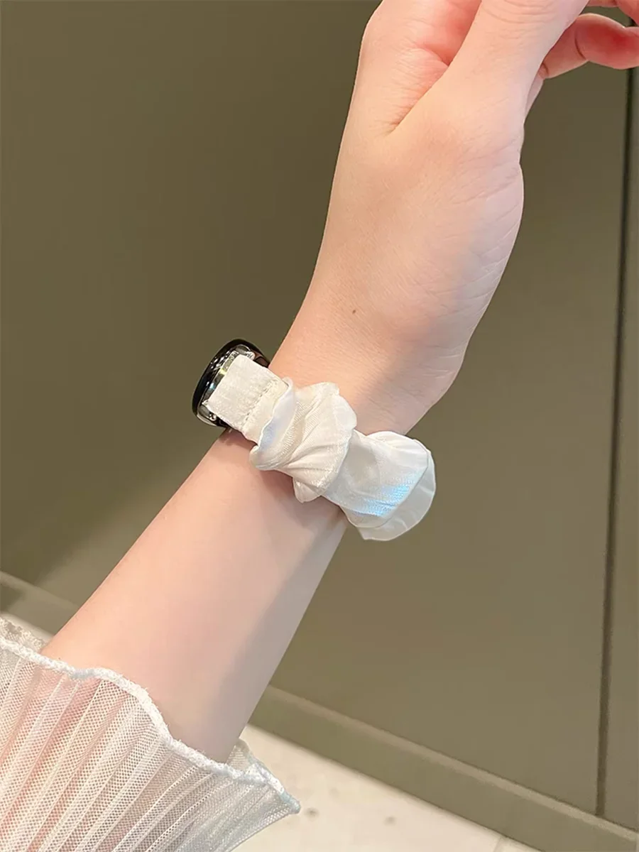 Фото Хорошая шифоновая эластичная сила для Xiaomi Band 10, кожаная петля для часов с Xiaomi Band 9 8, новый дизайн, аксессуары для ремешков №5