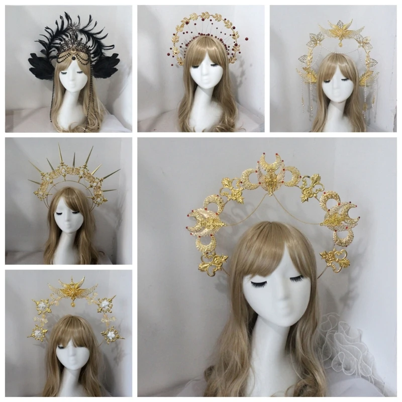 

Lolita halocrown Headwear DIY Material SunGoddess Baroque Headpiece Crowns Headband DIY Baroque Tiara DIY Dropshipping
